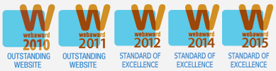 Web Marketing Association's WebAward 2015, 2016 and 2017