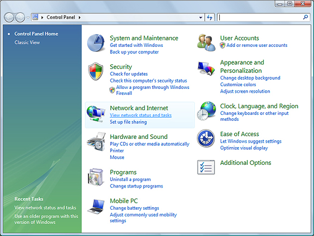 Windows Vista Wireless Network Setup