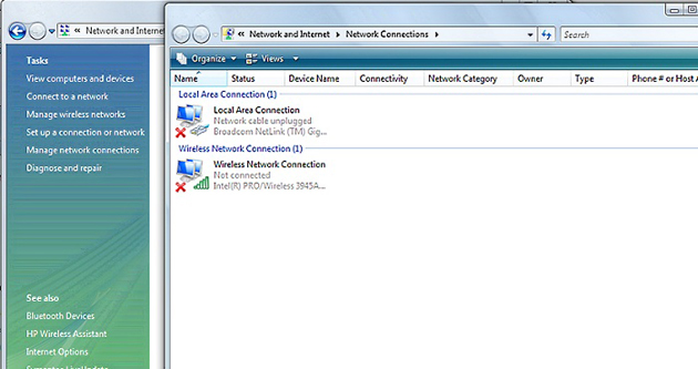 Windows Vista Delete Wireless Internet Connection
